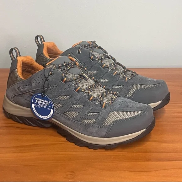 Men’s Columbia Crestwood Gray and Orange Trail Low Hiking Trail Shoes Sz 10 - Picture 5 of 11